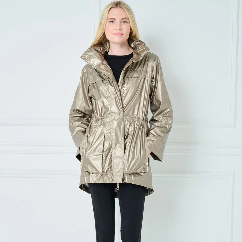 ANORAK Metallic Gold Utility Jacket, Size: Small - Picture 1 of 6